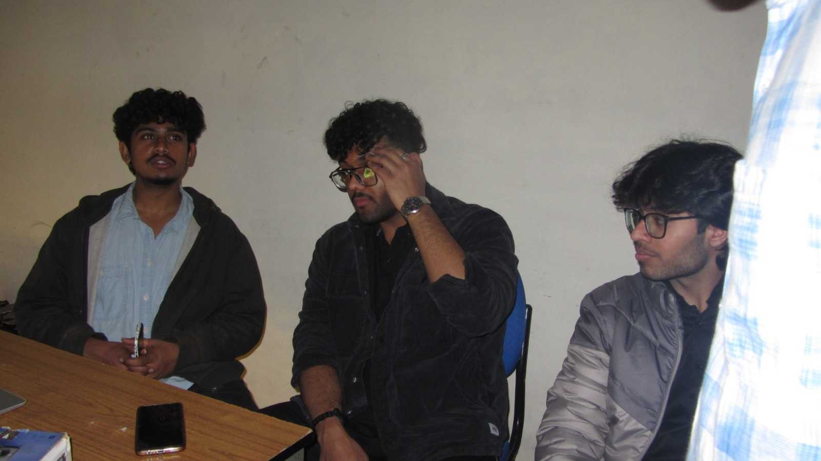With the crew at the event
